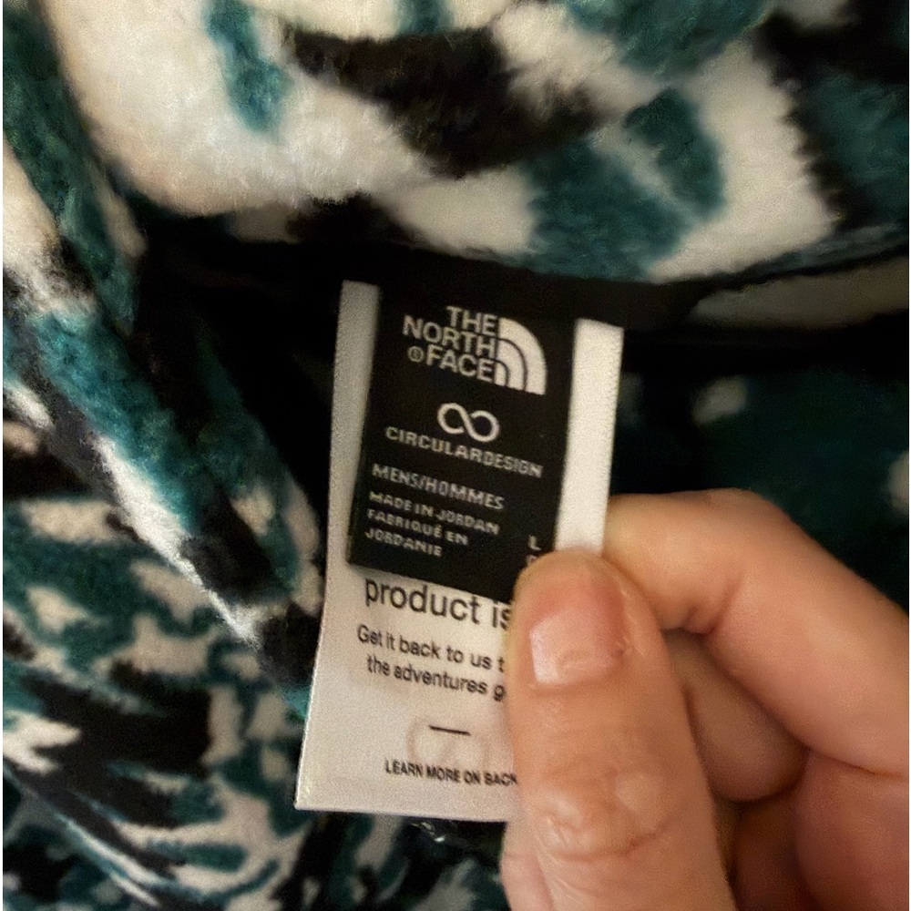 NWT The North Face Fleeski Zip Pullover Deep Nori Trail Print - Picture 5 of 7